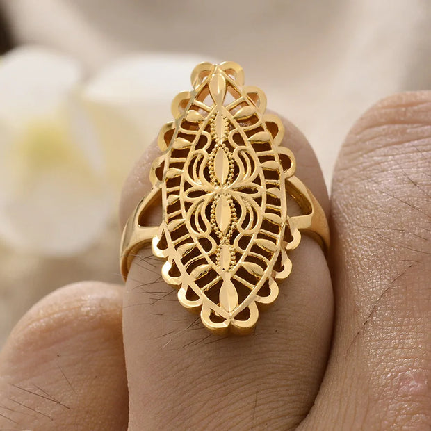 Rings for Women Gold Color Fashion Jewelry Rings Woman Girl,Wholesale Arab Jewelry Symbol of Wealth