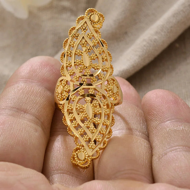 Rings for Women Gold Color Fashion Jewelry Rings Woman Girl,Wholesale Arab Jewelry Symbol of Wealth