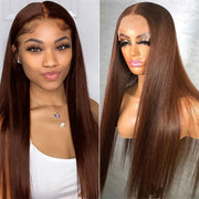 HD 13x6 13x4 Lace Frontal Wigs 100% Raw Vietnamese Chocolate Brown Straight Virgin Hair Pre Plucked Lace Front Human Hair Wigs