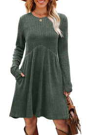 Dresses 2025 Woman Knitted Dress Slim Solid Color Simple Style Vestidos Long Sleeves All-match Casual Elegant Temperament Trendy