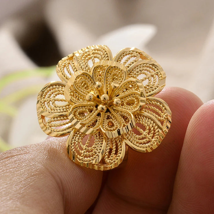Rings for Women Gold Color Fashion Jewelry Rings Woman Girl,Wholesale Arab Jewelry Symbol of Wealth