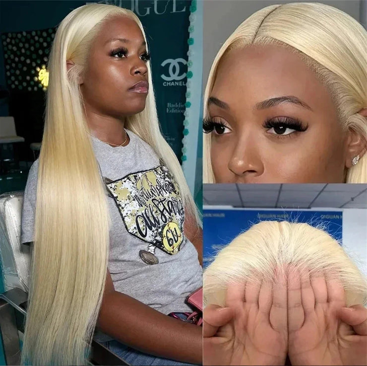 13x4 13x6 HD Transparent 613 Blonde Lace Frontal Human Hair Wigs 613 Color Wig Brazilian Bone Straight Lace Front Human Hair Wig
