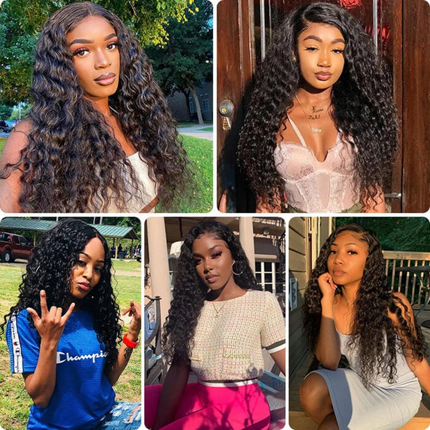200 Density 40 Inch 13x6 Deep Wave Hd Lace Frontal Wigs Human Hair curly wigs Water Wave 13x4 Lace Front Wig For Black Women Wig