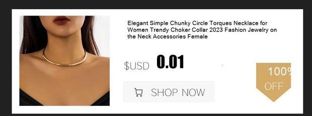Elegant Simple Chunky Circle Torques Necklace for Women Trendy Choker Collar 2023 Fashion Jewelry on the Neck Accessories Female