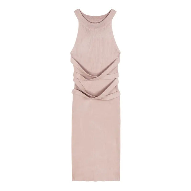 Dresses for Women  Elegant Sexy Sleeveless  Back Textured Mini Skinny Dress New Fashion Summer Casual PTKPCC