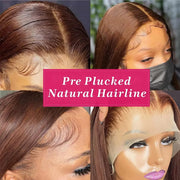 13x4 Chocolate Brown Lace Front Human Hair Wigs For Women 13x6 HD Transparent Straight Lace Frontal Wigs Colored Human Hair Wigs