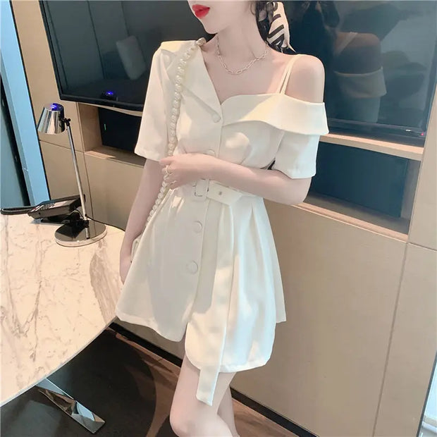 Dresses for Women 2025 Silk Clothes Formal Occasion Blazer Woman Dress Satin Chiffon Mini Short Sensual Sexy One-piece New In X