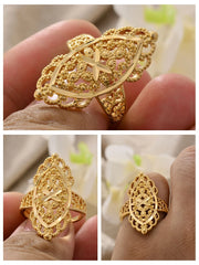 Rings for Women Gold Color Fashion Jewelry Rings Woman Girl,Wholesale Arab Jewelry Symbol of Wealth