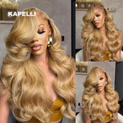 13x4 13x6 360 HD Transparent 613 Honey Blonde Color Lace Front Human Hair Wigs for Women Raw Brazilian Wavy Lace Frontal Wig