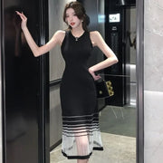 Dresses for Women Black SMidi Woman Dress Party Evening Night Club Prom Casual Youth G Fashion Summer 2025 Retro Sensual Sexy X