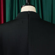 Elegant Dresses for Women Bow Collar Full Sleeve High Waisted Pleated Mid Calf Luxury Birthday Party Dinner Vestidos Mujer Dress