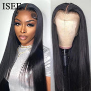 HD Lace Frontal Human Hair Wigs PreBleached Knots Preplucked Straight Lace Front Wigs For Women Brazilian Wigs On Sale ISEE Hair