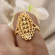 Rings for Women Gold Color Fashion Jewelry Rings Woman Girl,Wholesale Arab Jewelry Symbol of Wealth