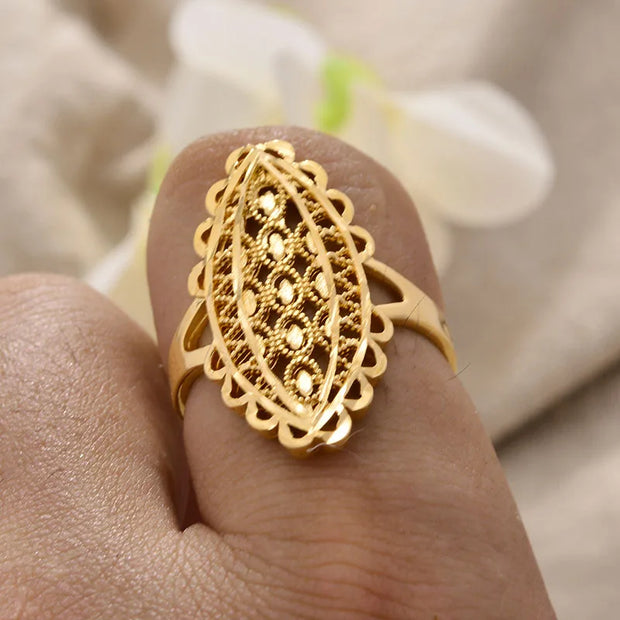 Rings for Women Gold Color Fashion Jewelry Rings Woman Girl,Wholesale Arab Jewelry Symbol of Wealth