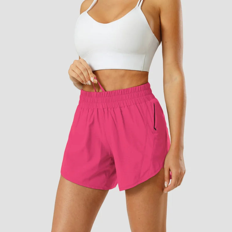 Gym Yoga Wear Sport High Waist Short Pocket Run Women Sportswear Fitness Outfi Push Up Quick Drying Summer Cycling Clothing Pink