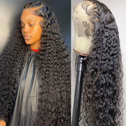 Hd Lace Wig 13x6 Human Hair Pre Plucked Curly Wig 40 Inch Deep Wave Frontal Wig Water Wave Lace Front Wig Brazilian Hair Wigs