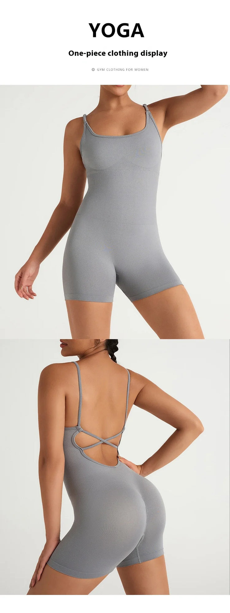 Gym Jumpsuits for Women Sport Overalls Sleeveless Fitness Yoga Suit Elastic Workout Short Bodysuit Push-up Athletic Wear