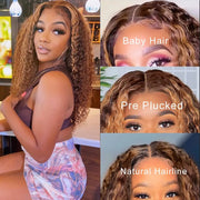 13x6 Hd Lace Front Human Hair Wigs 30 38 Inch Highlight Ombre Curly Wig Brazilian Hair 13x4 Honey Blonde Deep Wave Frontal Wig