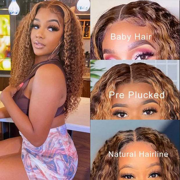 13x6 Hd Lace Front Human Hair Wigs 30 38 Inch Highlight Ombre Curly Wig Brazilian Hair 13x4 Honey Blonde Deep Wave Frontal Wig
