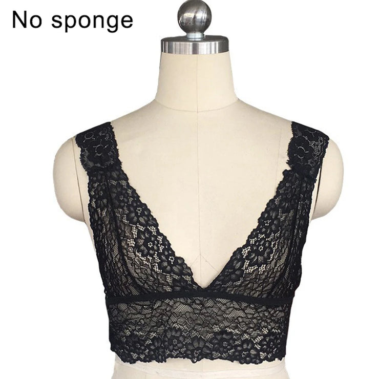Bra Crop Top See Through Sexy Sheer Solid Color Tops Vest Women Bralette Bustier Comfy All Seasons High Quality