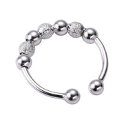 Punk Anxiety Rings For Women Men Spiral Fidget Beads Ring Nice Trend Jewelry Rotate Freely Anti Stress Stainless Steel Ring Gift
