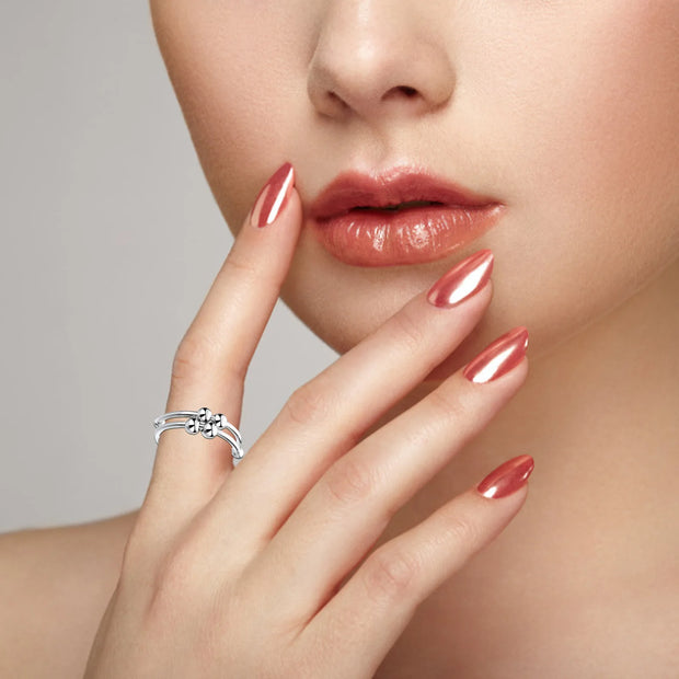 Punk Anxiety Rings For Women Men Spiral Fidget Beads Ring Nice Trend Jewelry Rotate Freely Anti Stress Stainless Steel Ring Gift