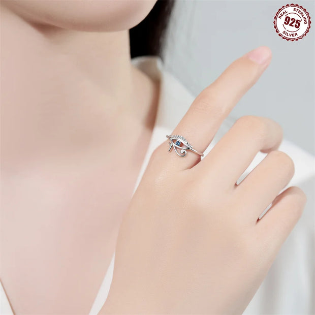 Woman Rings Blue Eye Ring 925 Sterling Silver For Women's ring Jewelry with Gift Bag