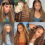 250% Highlight Wigs HD Lace Front Full Lace Frontal Wigs Curly Water Wave Wigs 13x6 HD Lace Frontal Human Hair Wigs Melt Skins