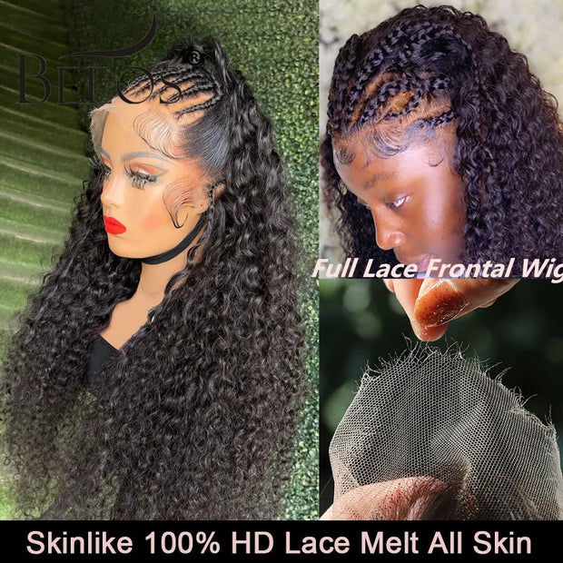 13*6 HD Lace Frontal Wig Human Hair Wigs Curly Wig Full Lace Front Water Wave HD Transparent Lace Frontal Wig 5*5 HD Closure Wig