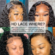 13*6 HD Lace Frontal Wig Human Hair Wigs Curly Wig Full Lace Front Water Wave HD Transparent Lace Frontal Wig 5*5 HD Closure Wig