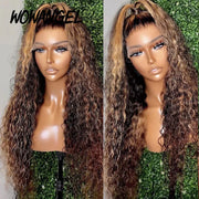 250% Highlight Wigs HD Lace Front Full Lace Frontal Wigs Curly Water Wave Wigs 13x6 HD Lace Frontal Human Hair Wigs Melt Skins