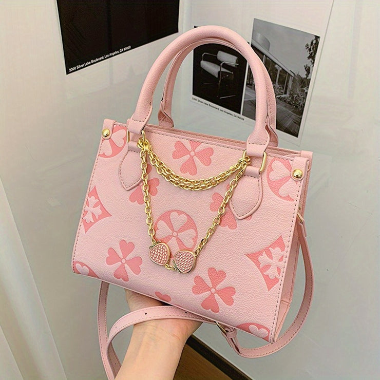 Women's Large Capacity Crossbody Bag - Genuine Foldable Shoulder Bag/Handbag with Zipper Closure, Elegant nd Soft Pink/Black/Style, Chain Metal ccessories - Suitable for Daily Use, Formal Occasions, Perfect for Women, Hallowe