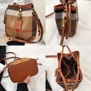 Perfect Lily Women's Retro Plaid Mini Handbag - Adjustable Crossbody/Shoulder Bag, Synthetic Leather, Beige/Tan/Black, Golden-Tone Hardware, Versatile Purse for Work, Travel & Everyday Use, Crossbody Bags For Women, Hand Bags