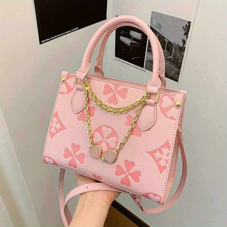 Women's Large Capacity Crossbody Bag - Genuine Foldable Shoulder Bag/Handbag with Zipper Closure, Elegant nd Soft Pink/Black/Style, Chain Metal ccessories - Suitable for Daily Use, Formal Occasions, Perfect for Women, Hallowe