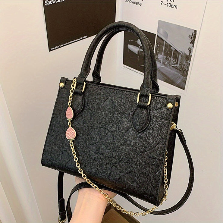 Women's Large Capacity Crossbody Bag - Genuine Foldable Shoulder Bag/Handbag with Zipper Closure, Elegant nd Soft Pink/Black/Style, Chain Metal ccessories - Suitable for Daily Use, Formal Occasions, Perfect for Women, Hallowe