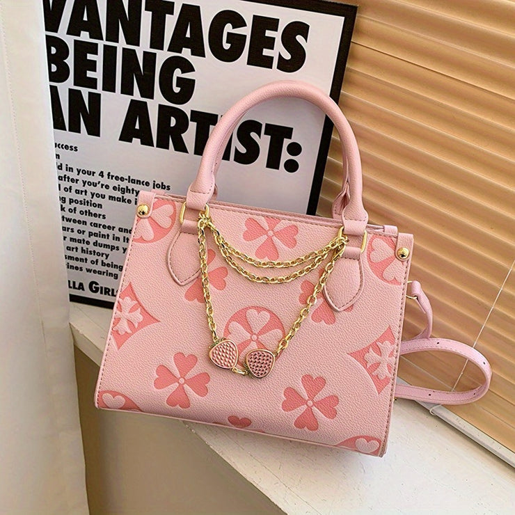 Women's Large Capacity Crossbody Bag - Genuine Foldable Shoulder Bag/Handbag with Zipper Closure, Elegant nd Soft Pink/Black/Style, Chain Metal ccessories - Suitable for Daily Use, Formal Occasions, Perfect for Women, Hallowe